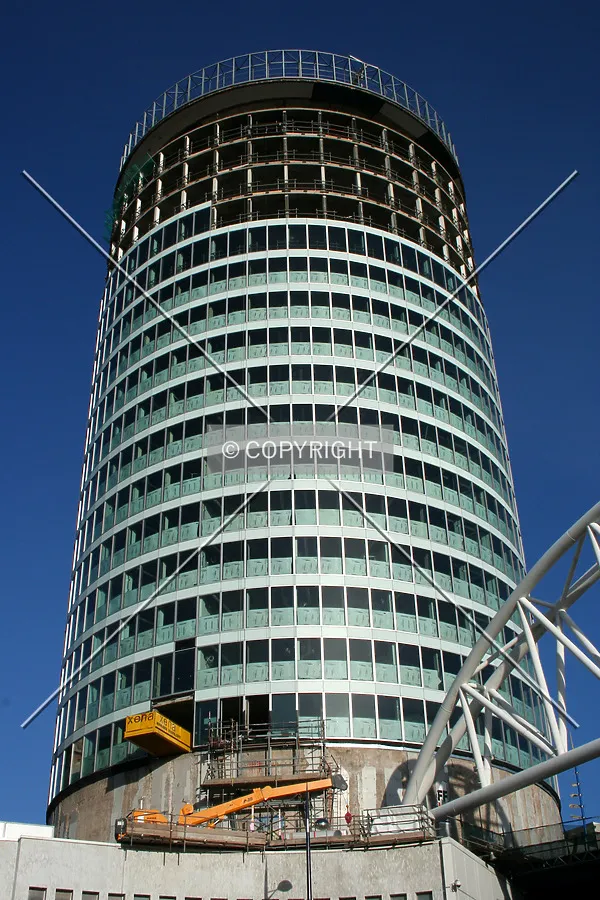 Looking up at the facade progress