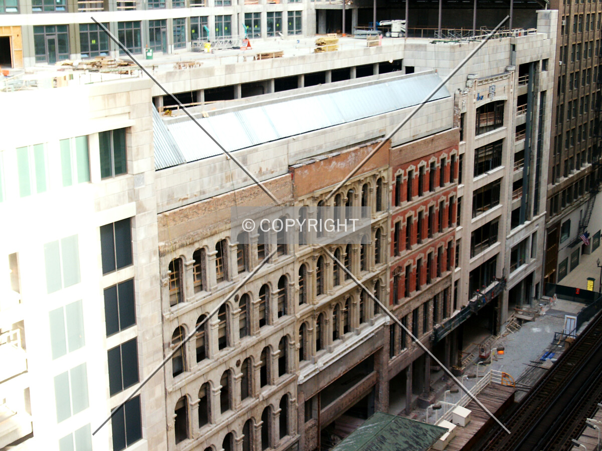 Preserved facades on Wabash Avenue