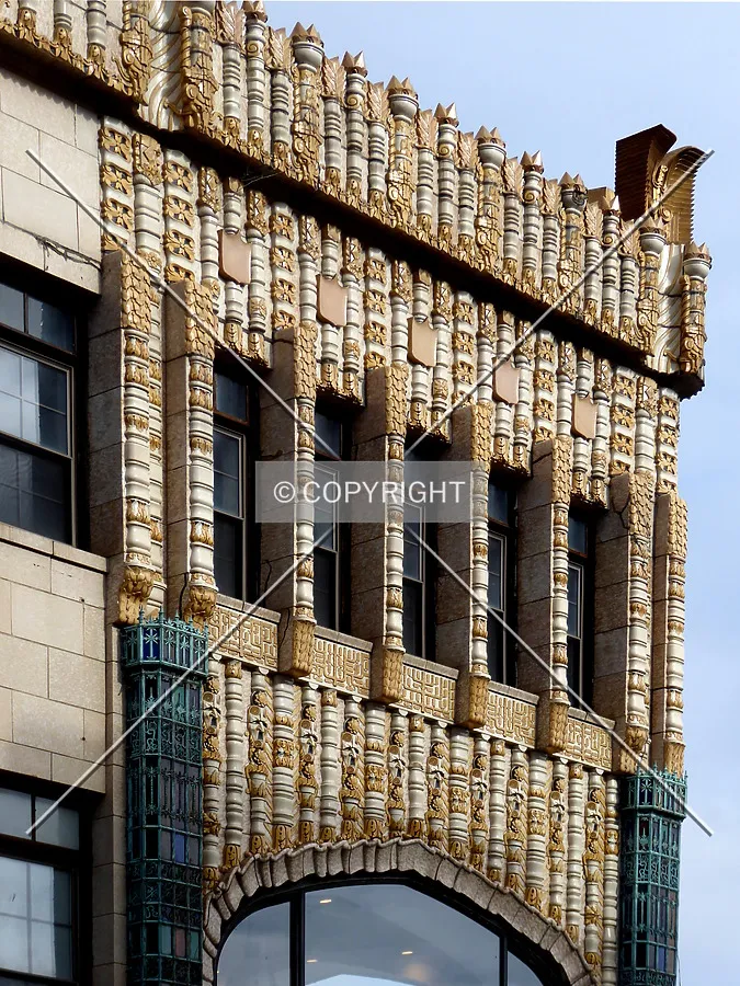 Facade detail from the southwest