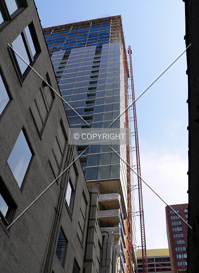 View up the northeast corner from Ontario Street