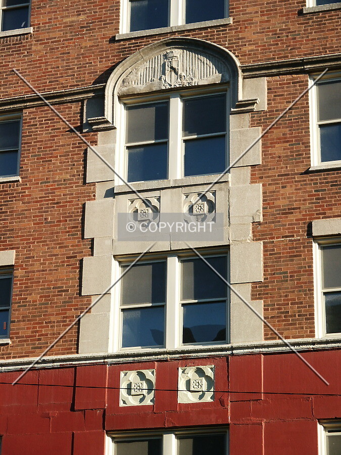 Window ornament near the base