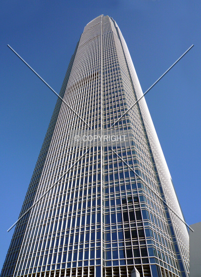Looking up from podium garden