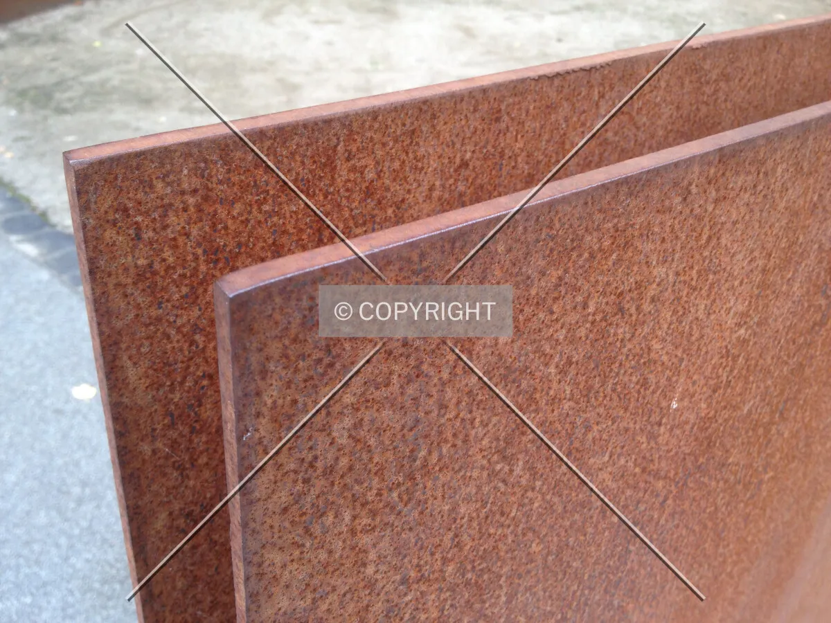 A weathering steel wall