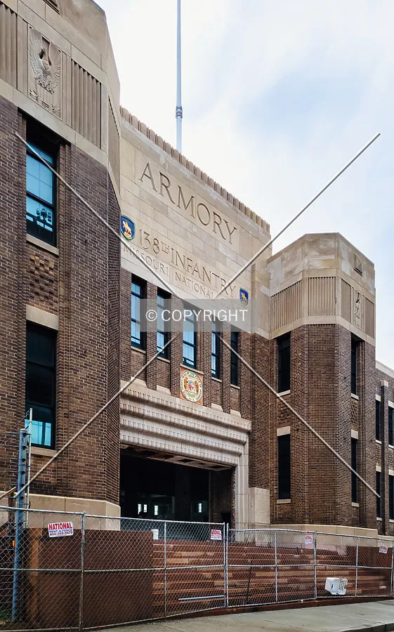 Main entrance from the northeast during renovation; September 4, 2021