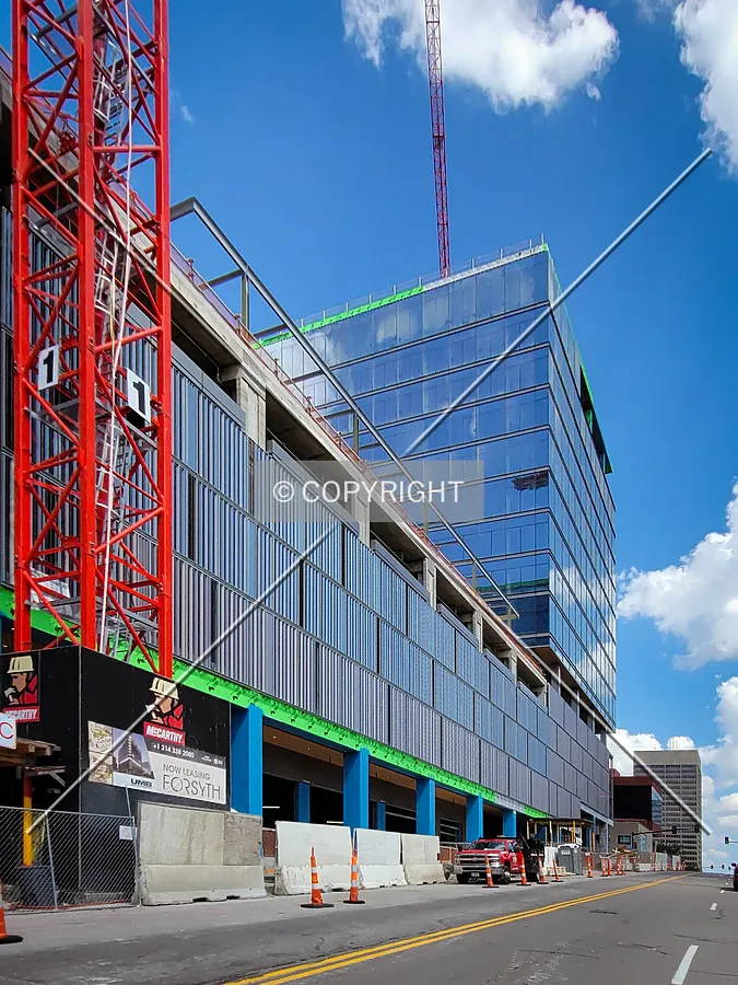 From the southwest during construction; August 22, 2022
