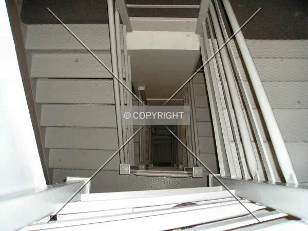 Looking down the stairway to the Observation Deck