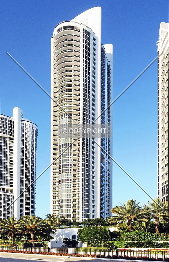 View from the southwest across Collins Avenue