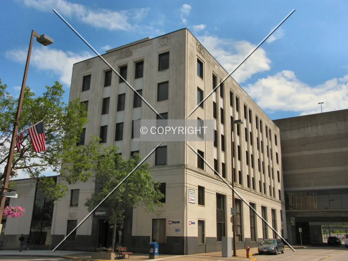 View to the northeast across South Barstow Street/Gibson Street