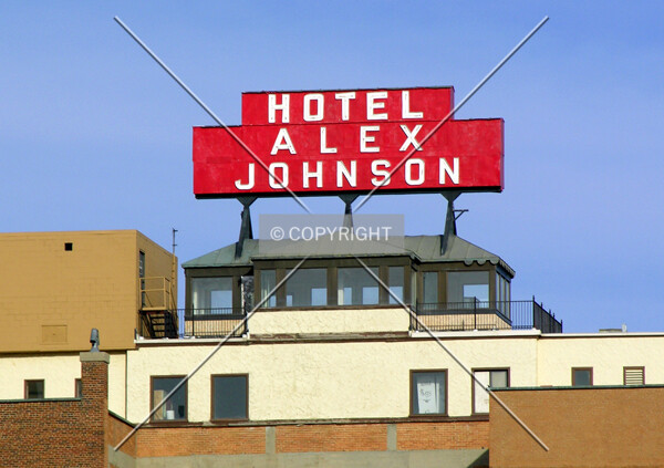 Signage atop the western side