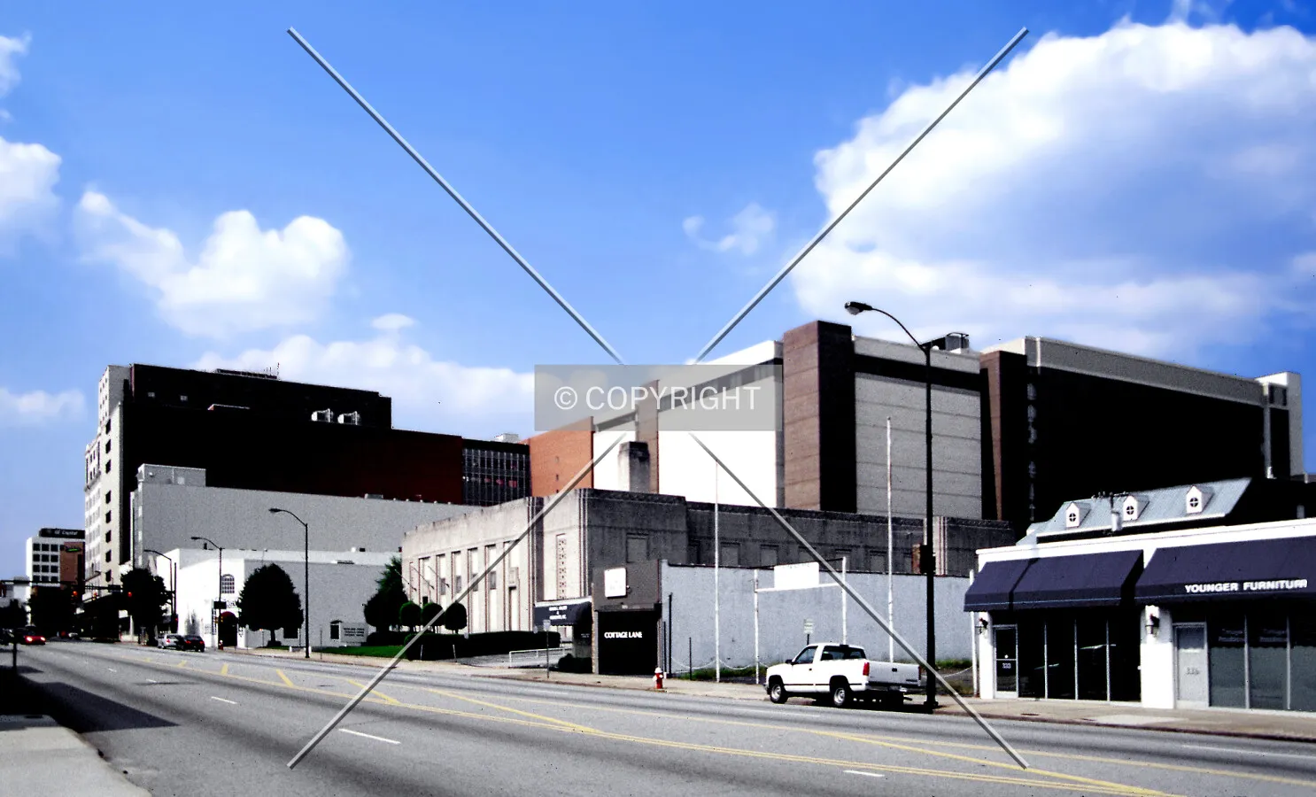 View from the southwest across Main Street