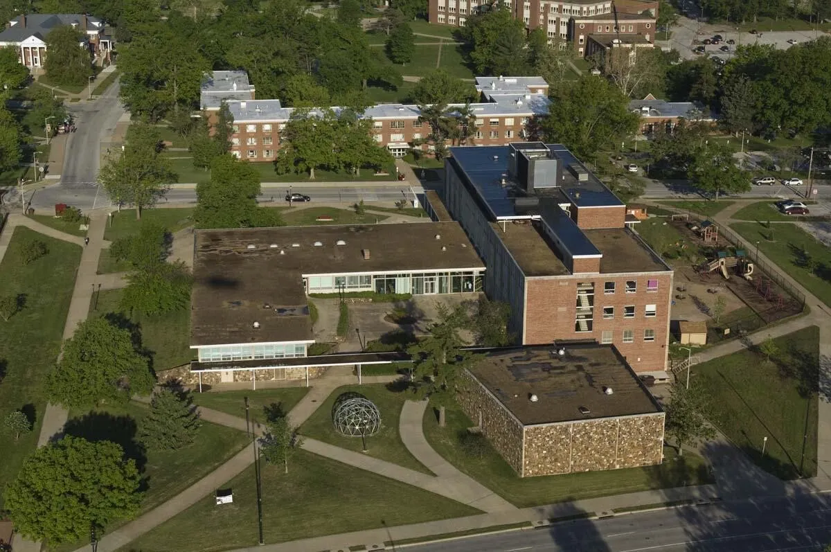 Aerial view from the east