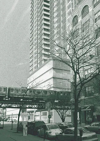 Rendering: view from Huron Street looking west