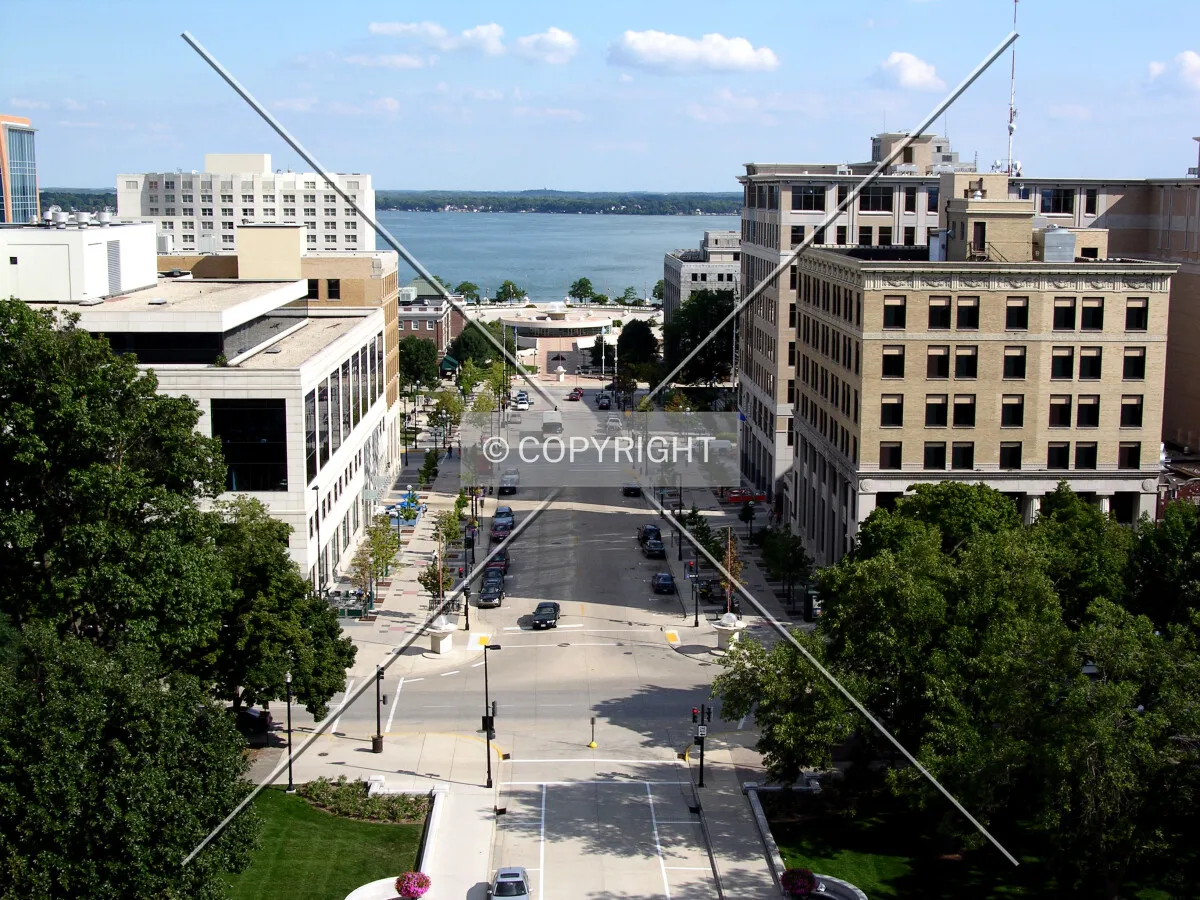 Looking southeast from the Wisconsin State Capitol observation deck