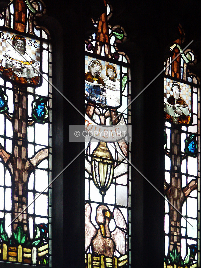 Stained glass windows in the Cathedral Room