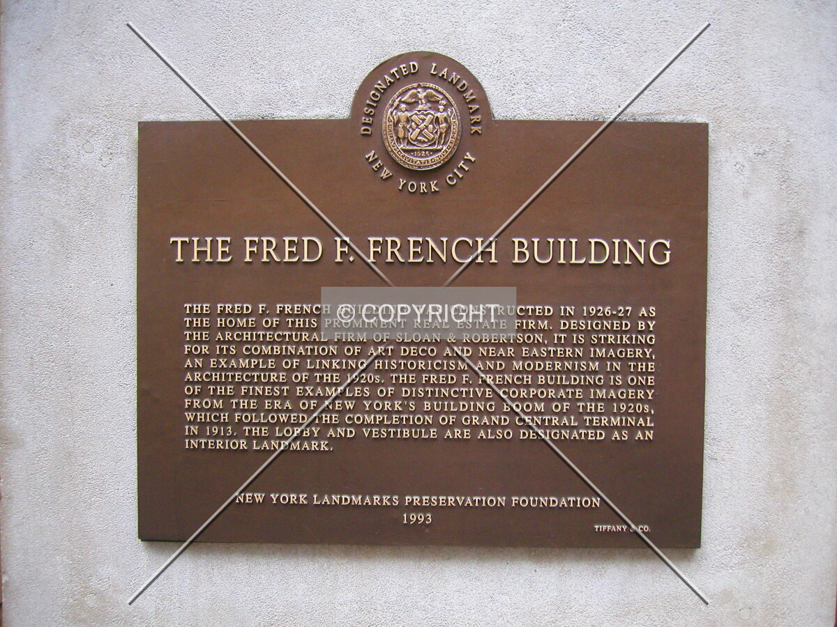 Plaque near entrance
