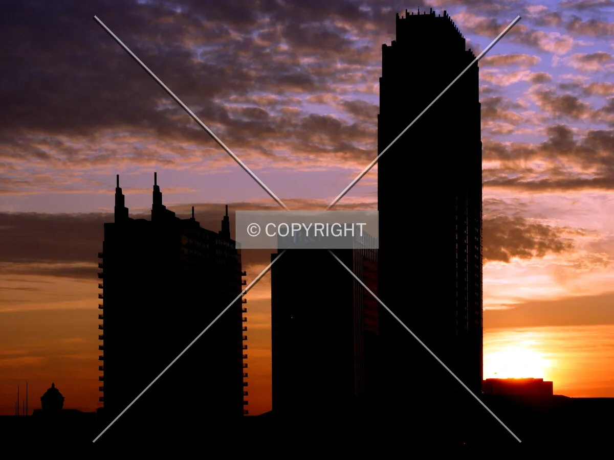 Atlantic Station scene during sunrise