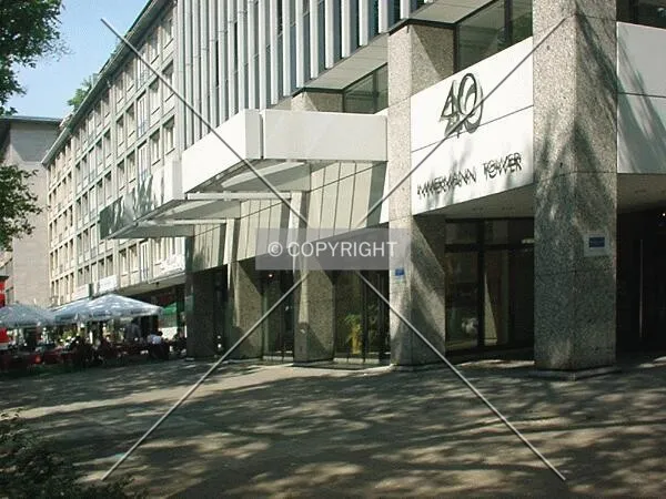 In front of the building at Immermannstraße