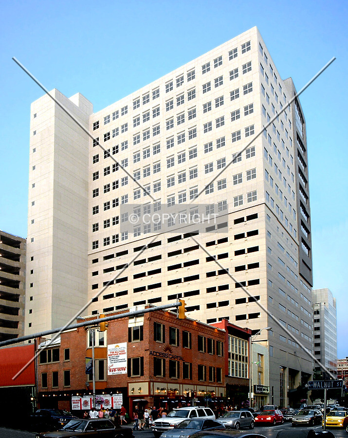 View from the west across 2nd Street