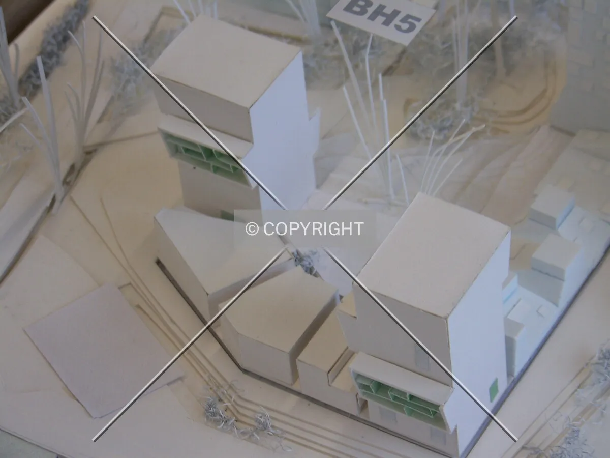 Maquette présentée au point d'information sur la Courrouze. Gros plan sur BH5