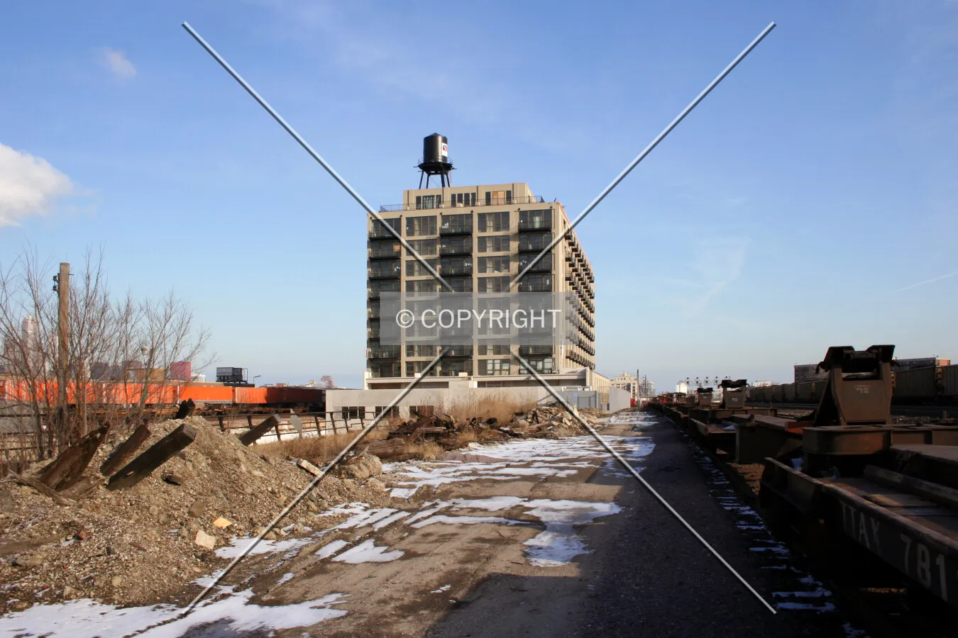 Looking east from the Burlington Northern railroad embankment