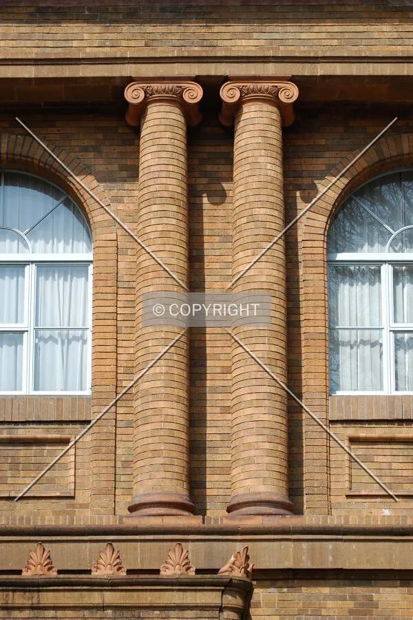 Ionic columns on the east side