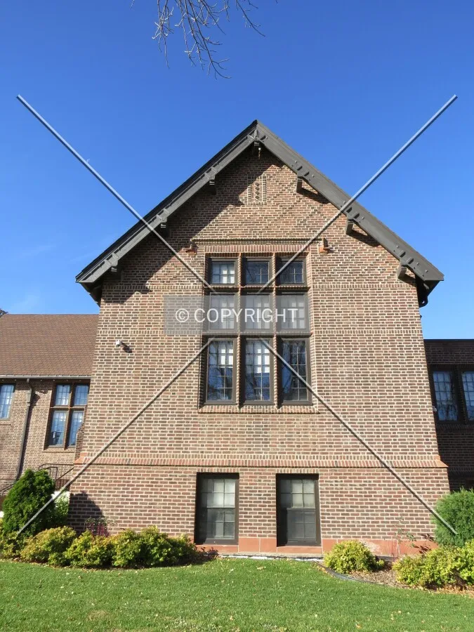 Gable end from Van White Memorial Boulevard