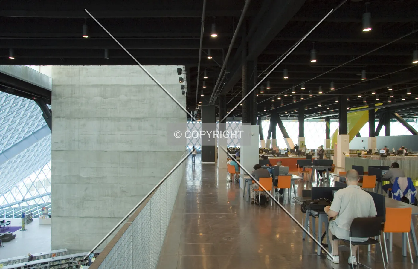 People working on the top floor