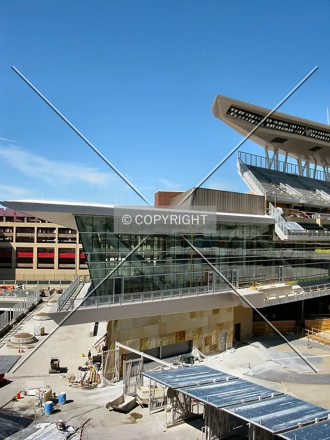 Southeast corner (right field) and the future main entrance
