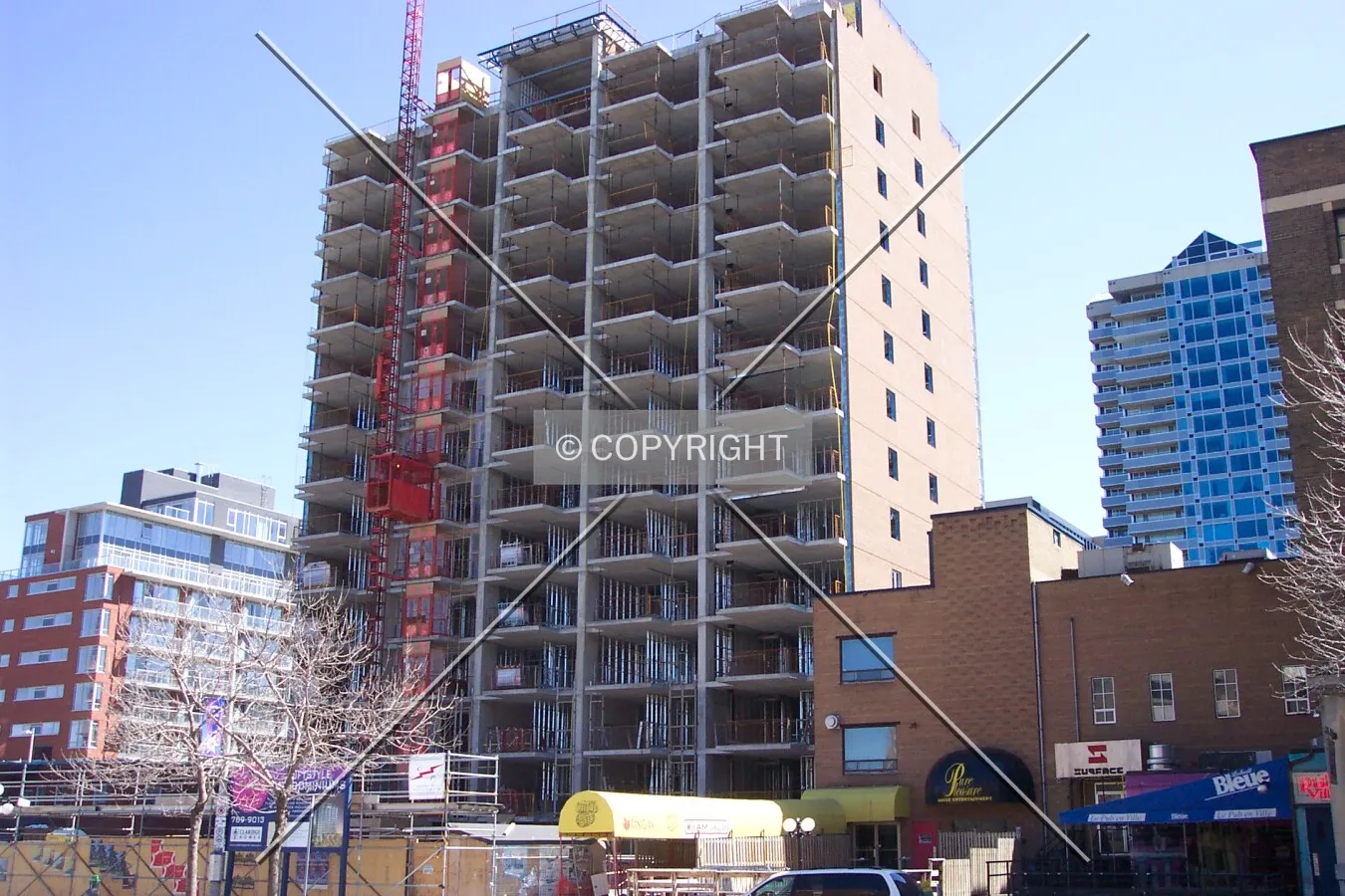 View from York Street, facing southeast