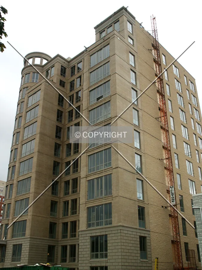 Looking up the northeast corner
