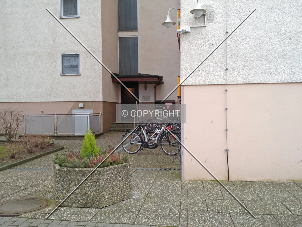 Bikes standing in front of the entrance