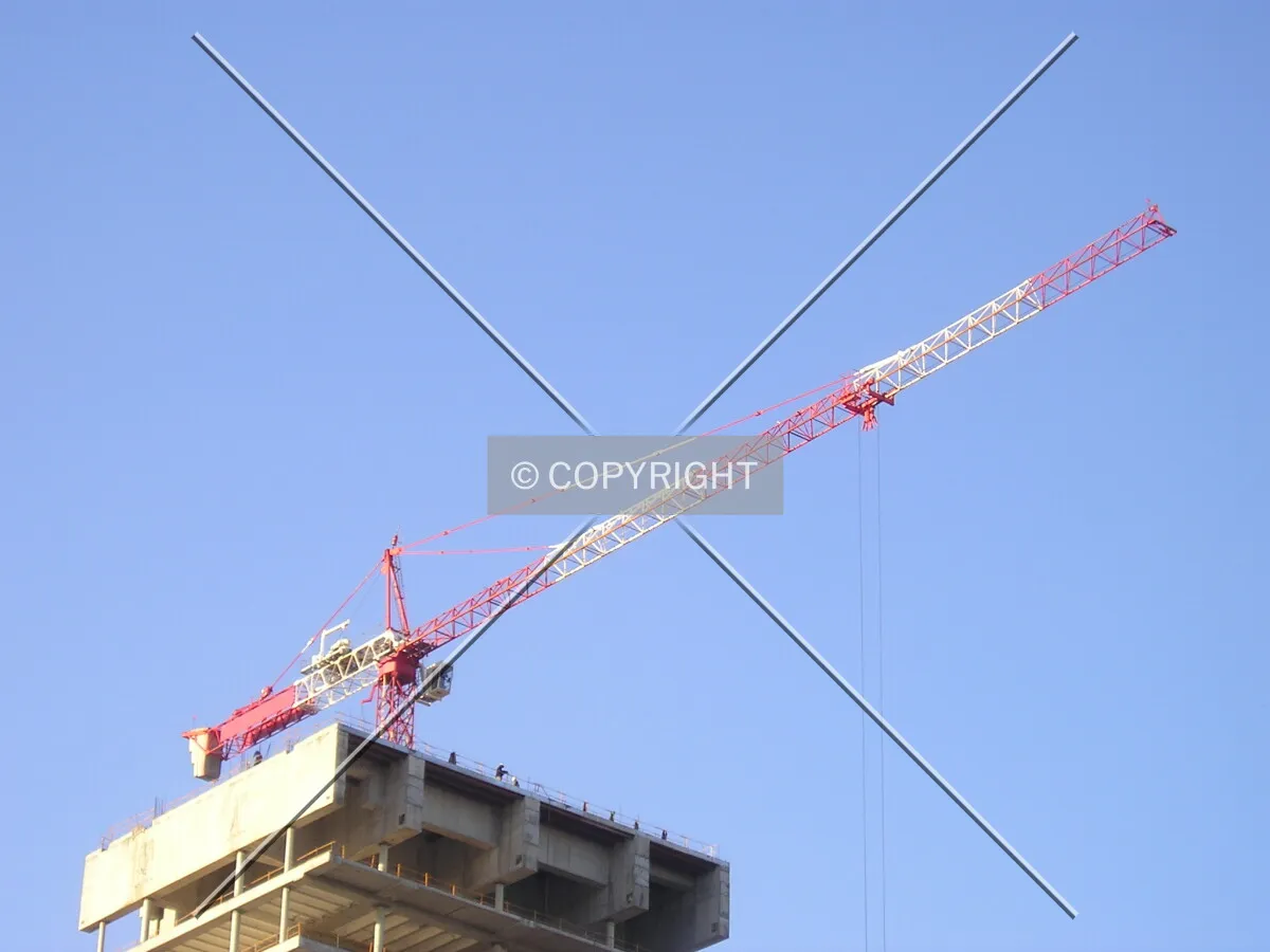 View of the upper part of the construction crane