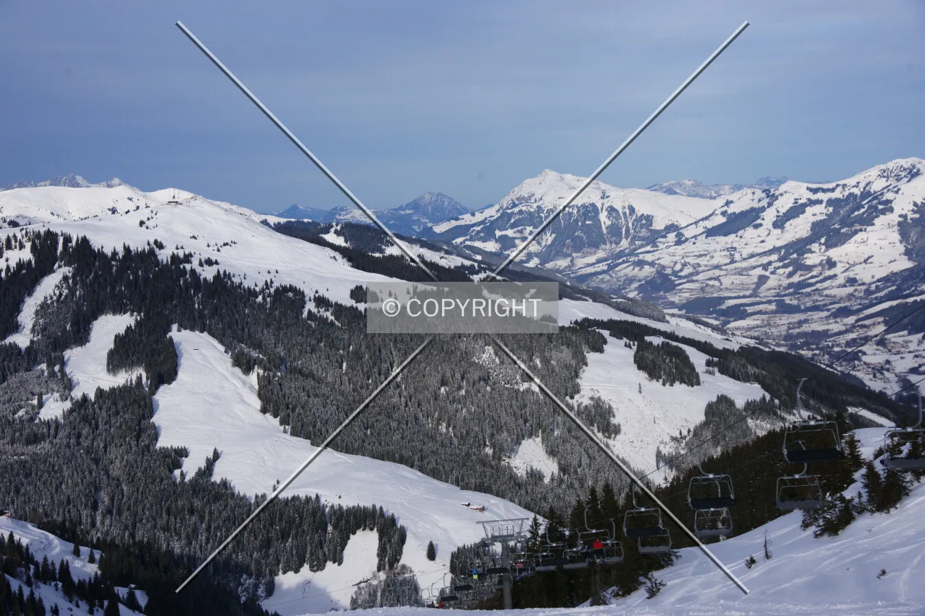 Snow-covered mountains in the austrian Alps