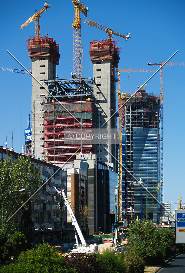 As seen from Paseo de la Castellana