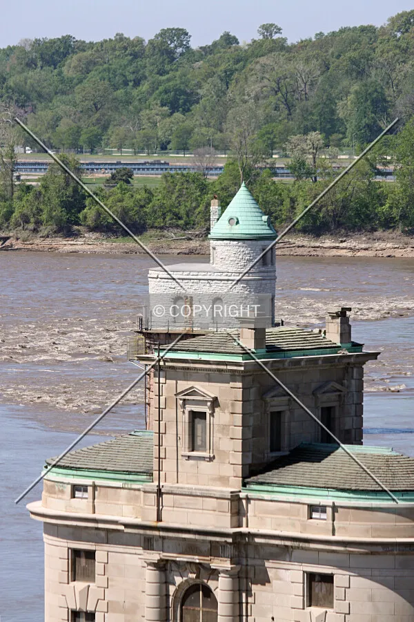 The top from the northeast with the West Intake Tower in the background