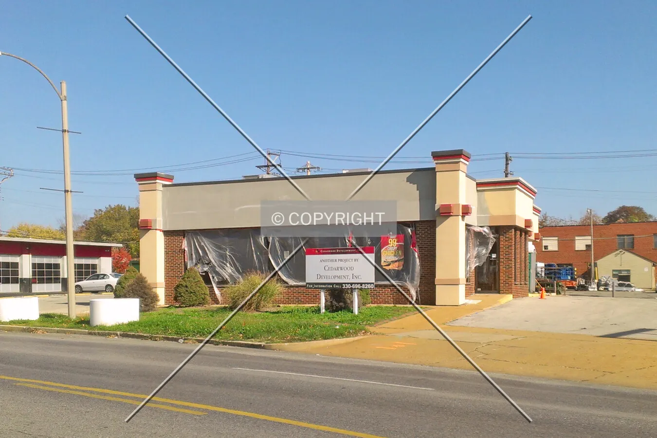 View from the southwest while under renovation