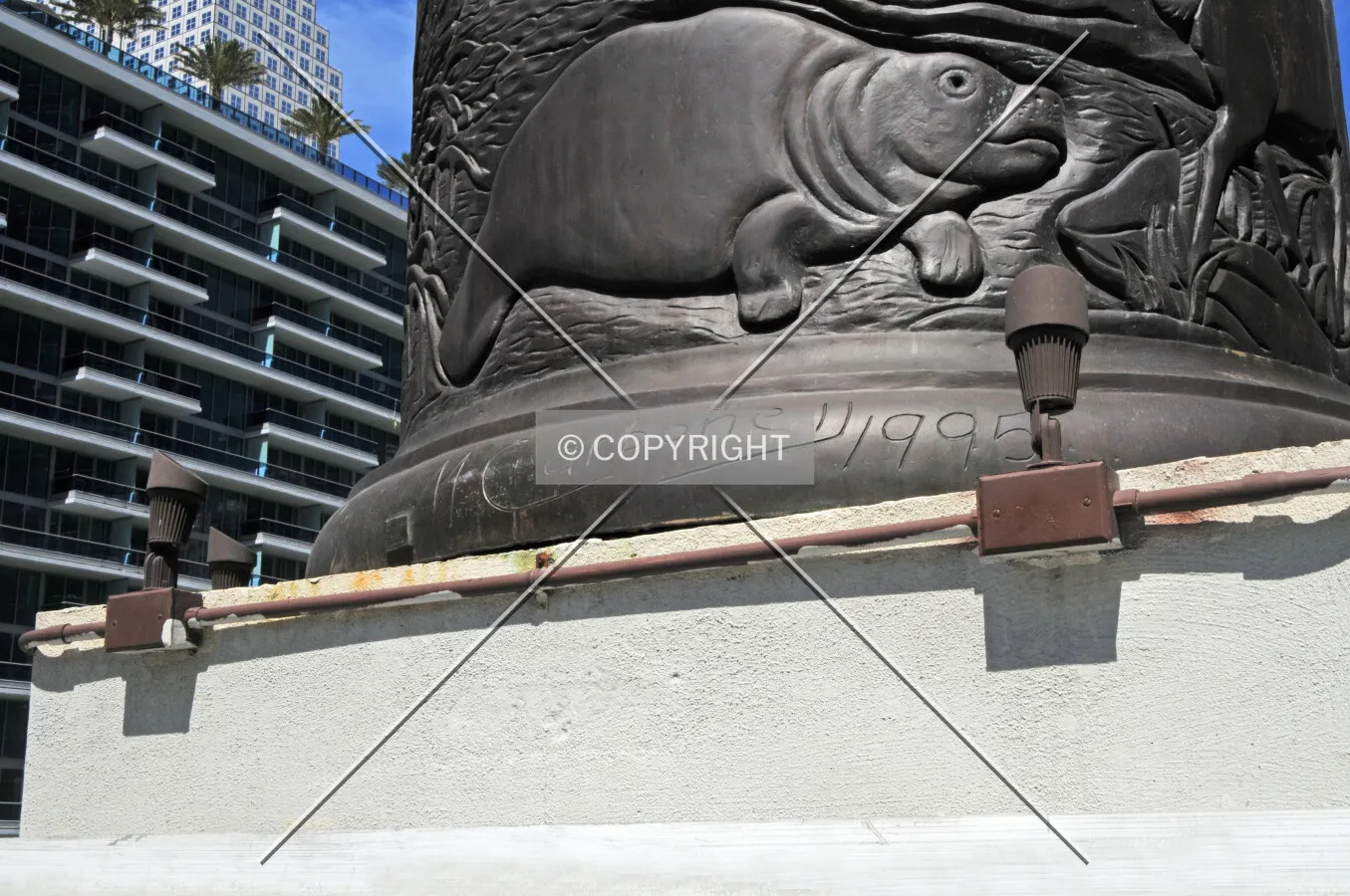 Signature of the artist that designed the 53-foot bronze monument called, "The Tequesta Family"