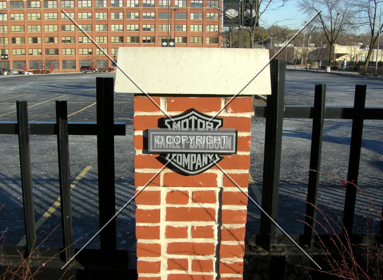 Logo along perimeter fence