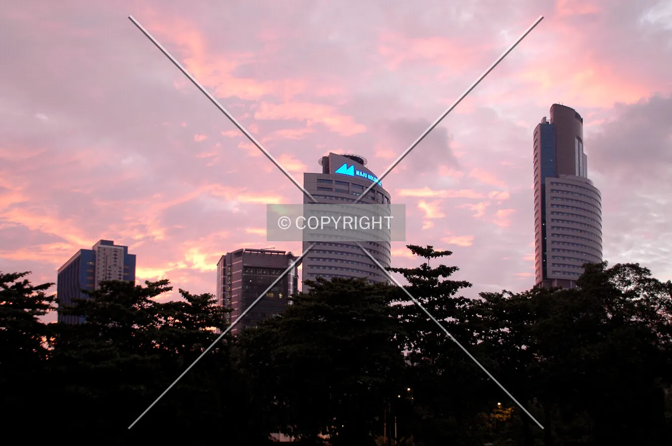 Sunset view towards the Maju Perdana precinct