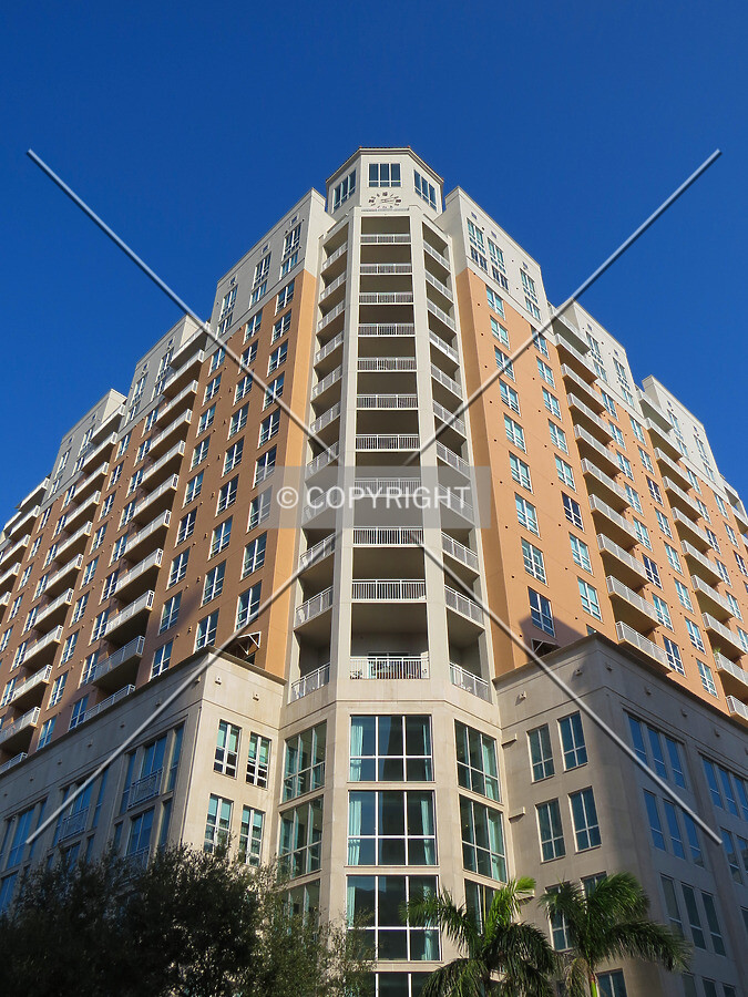 Looking up the west corner