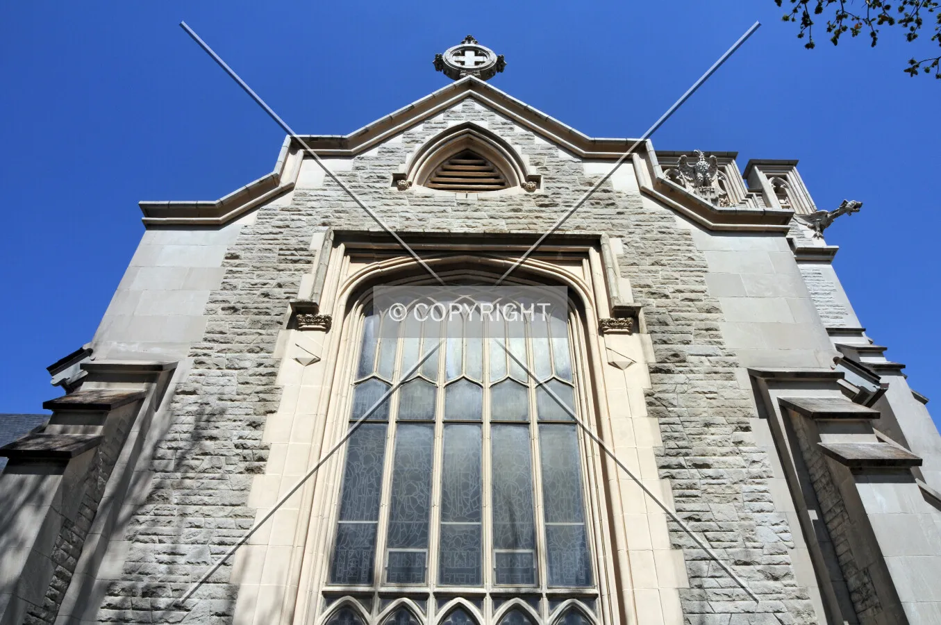 Looking up from the south