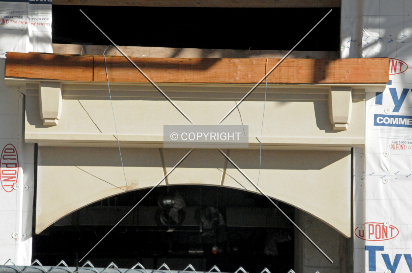 Precast concrete spandrel on the south facade