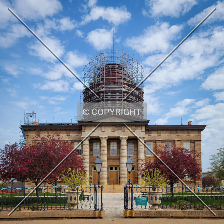From the south during restoration; April 23, 2022