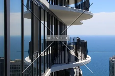 Looking east from a balcony