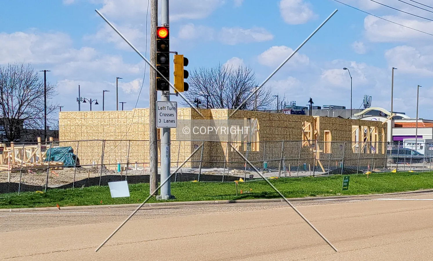 From the southeast during construction; March 28, 2021