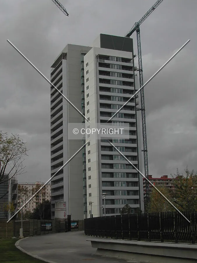 View of the building from Diagonal Mar Park