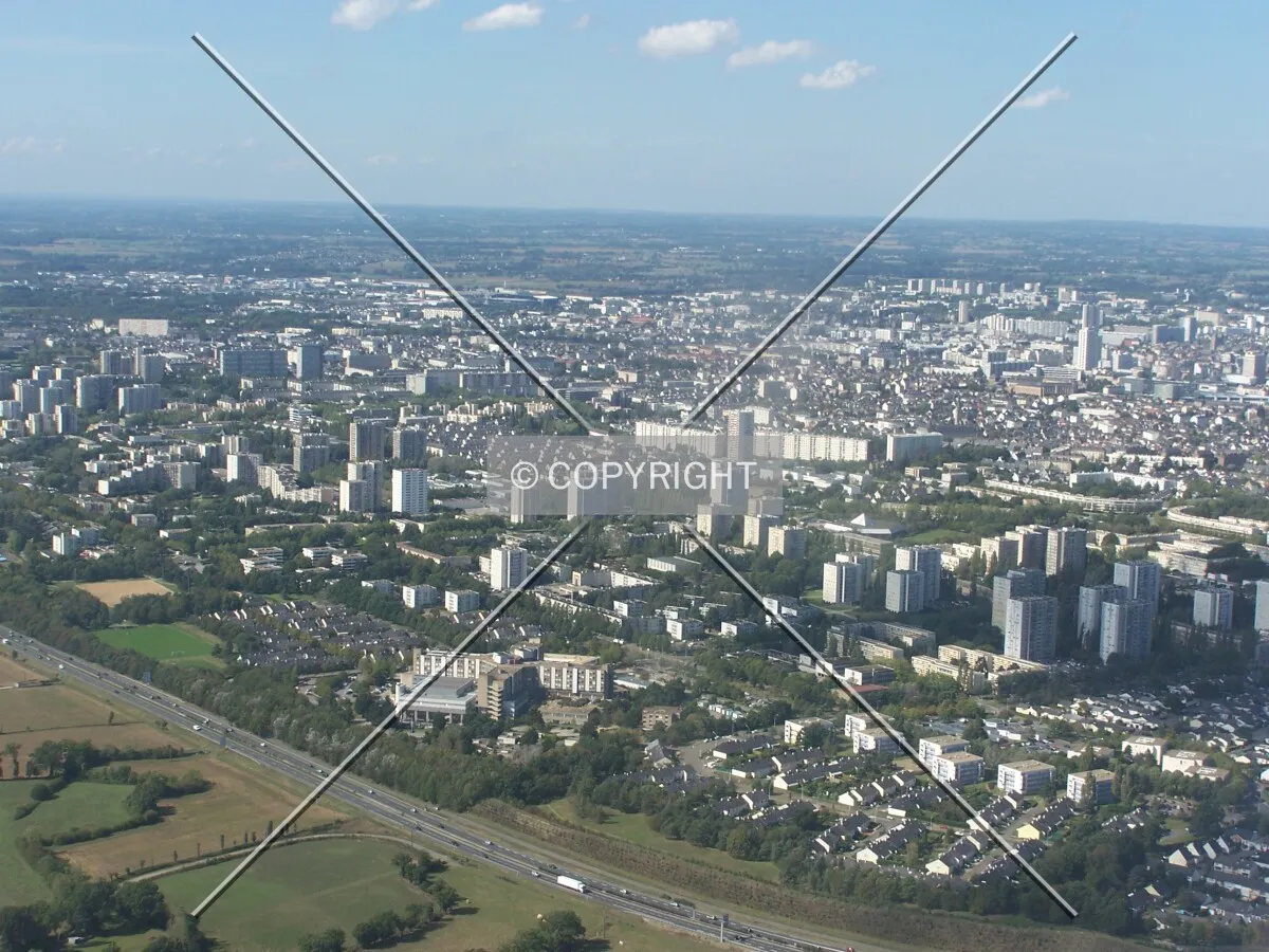 Rennes sud avec le passage de la rocade