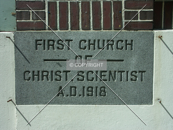 Cornerstone on the church to be saved and restored