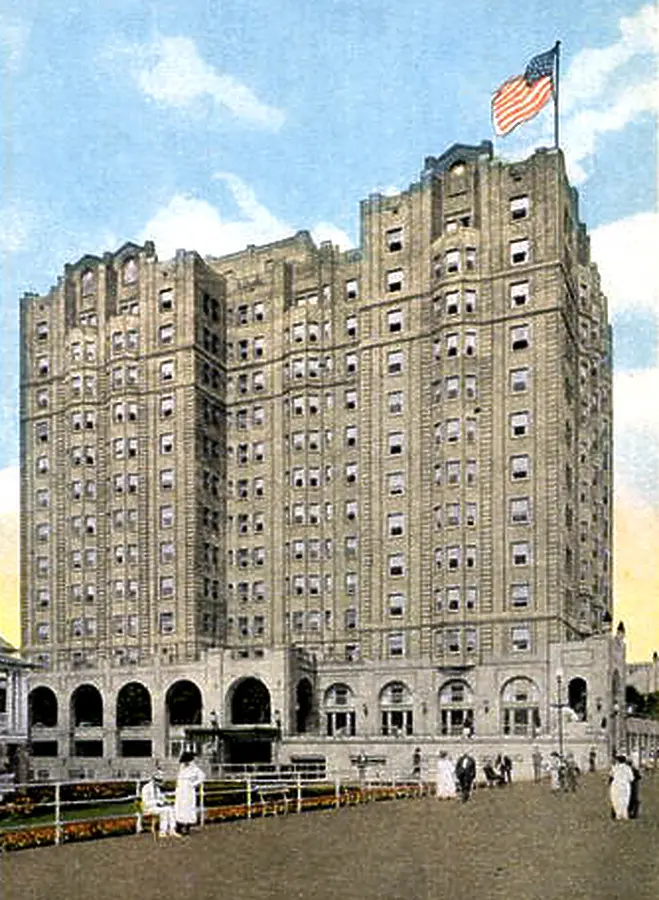 Vintage view of The Ambassador from the southwest along the Boardwalk