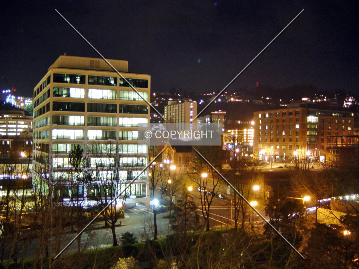 Northwestern view at night